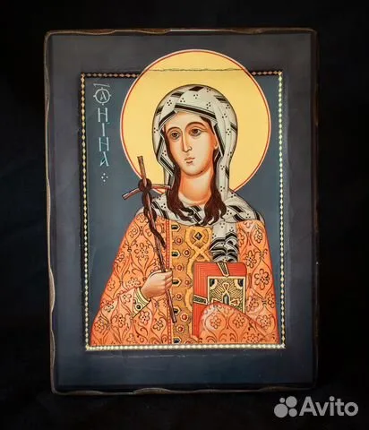 Икона деревянная " Святая Нина" — оригинальный подарок