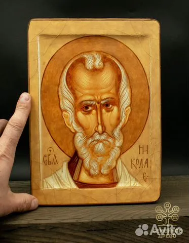 Подарочная икона Святого Николая. Дерево
