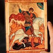 Икона авторская " Георгий Победоносец" — необычный подарок — фотография 1