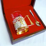 Латунный подстаканник «Электричество» — оригинальный подарок — фотография 2