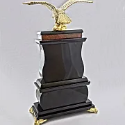 Подарочные часы «Орёл» с яшмой и долеритом, 160×75×275 мм — фотография 2
