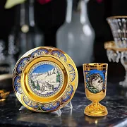В подарок: Винная чарка с блюдцем "Волк". Златоуст — фотография 1