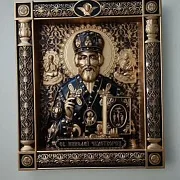 В подарок: Резная Икона из дерева. Святой Николай Чудотворец — фотография 9
