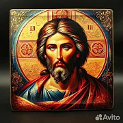 Икона "Христос Вседержитель" дерево, ручная работа — красивый подарок — фотография 4
