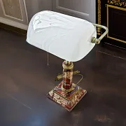Настольная лампа из яшмы с цирконами — необычный подарок — фотография 1