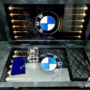 Нарды под стеклом «BMW» — оригинальный подарок — фотография 4