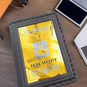 Обложка на паспорт из кожи «Герб Пермского края» — необычный подарок — фотография 1