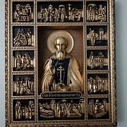 Резная Икона Сергий Радонежский — оригинальный подарок — фотография 1