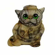 Скульптура «Кот с мешком» из камня в подарок — фотография 3