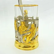 На память: Латунный подстаканник «Подарок врачу» — фотография 4