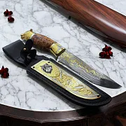 Дамасский нож «Волк» №8 — оригинальный подарок — фотография 1