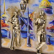 Ключница «Пара. Набережная. Мост» с бронзой и ониксом — оригинальный подарок — фотография 8