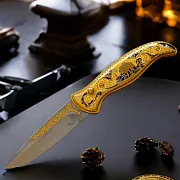 Подарочный дамасский нож «Волчья пара» — фотография 1