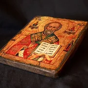 Икона деревянная "Святитель Николай" — необычный подарок — фотография 3