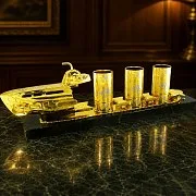 Водочный набор на троих "Морской". Златоуст — оригинальный подарок — фотография 1