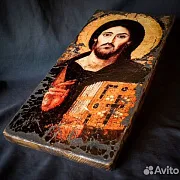 Икона деревянная " Спас Синайский" — оригинальный подарок — фотография 4