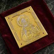На память: Икона Христа карманная. Златоуст — фотография 1