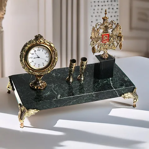 Часы «Элина» с гербом ФНС и подставками — красивый подарок
