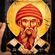 Икона авторская "Св. Спиридон Тримифунтский" — красивый подарок — фотография 2