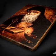 На память: Икона "Монах Шарбель" дерево, ручная работа — фотография 4