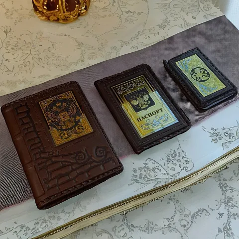 Набор «Ежедневник, визитница кожа, паспорт». Златоуст — необычный подарок