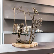 Бронзовая композиция «Эльф на качелях» с патиной в подарок — фотография 1