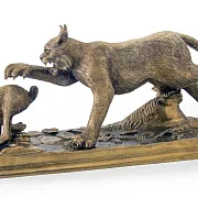 Композиция «Рысь с зайцем» — оригинальный подарок — фотография 3