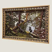 Резное панно «Мишки в лесу» 49×70 см — необычный подарок — фотография 3