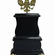 Сувенирные настольные часы «Герб» из амазонита и долерита — оригинальный подарок — фотография 2