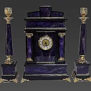 На память: Каминные часы «Классика» из чароита и долерита — фотография 3