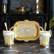 Подарочная кофейная пара из фарфора с агатом. Златоуст — фотография 1