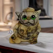 Скульптура «Кот с мешком» из камня в подарок — фотография 1