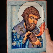 В подарок: Икона Спиридона Тримифунтского. Дерево — фотография 1