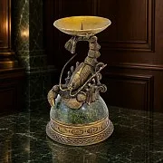 Подсвечник «Рак» из бронзы и змеевика — необычный подарок — фотография 1