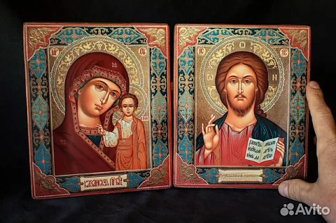 На память: Венчальная пара. Казанская Богоматерь и Спас