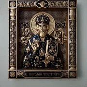 В подарок: Резная Икона из дерева. Святой Николай Чудотворец — фотография 8