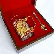 Латунный подстаканник «Танки» в подарок — фотография 2